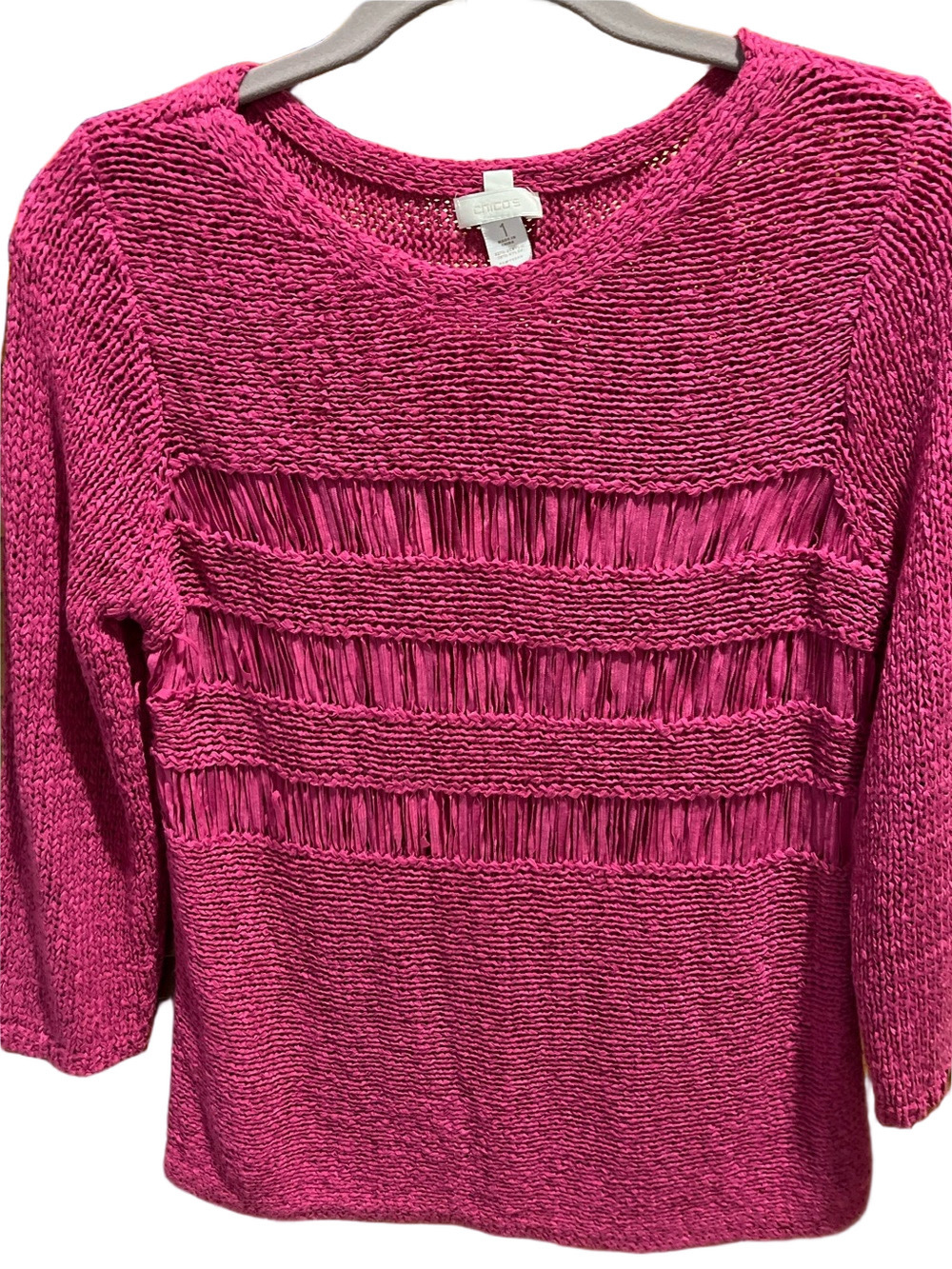 60. WOMENS CHICO’S 1/M DETAIL TOP - Picture 2 of 5